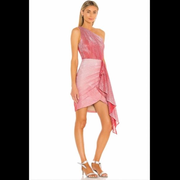 PatBO Dresses & Skirts - PatBO Ombré Lurex One-Shoulder Dress